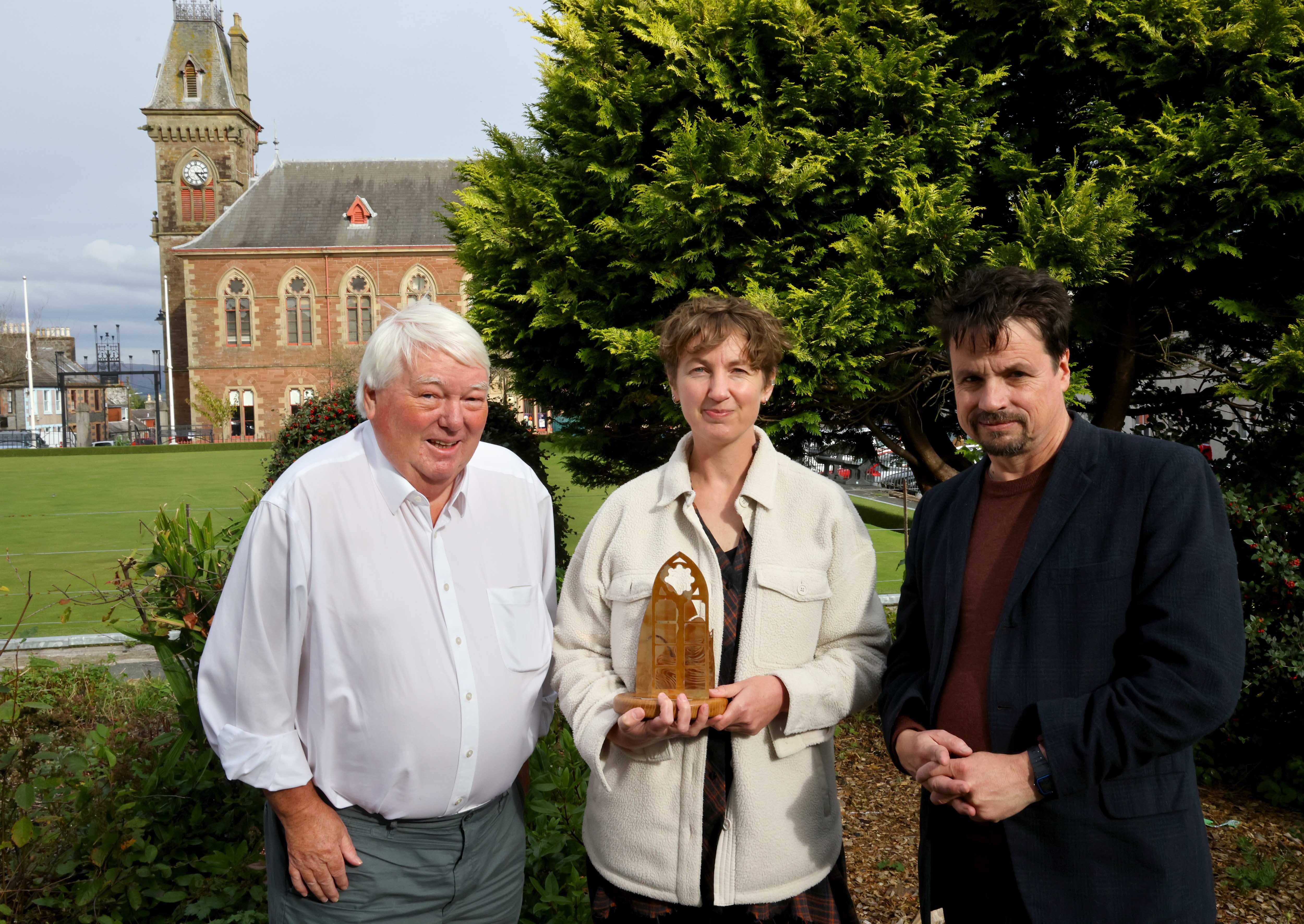 Sarah Whiteside stood with Brian Taylor and Adrian Turpin