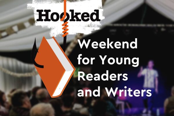 Hooked logo upon a Wigtown Book Festival event.