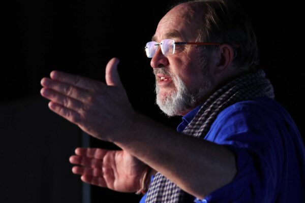 Close up portrait of William Dalrymple during his talk